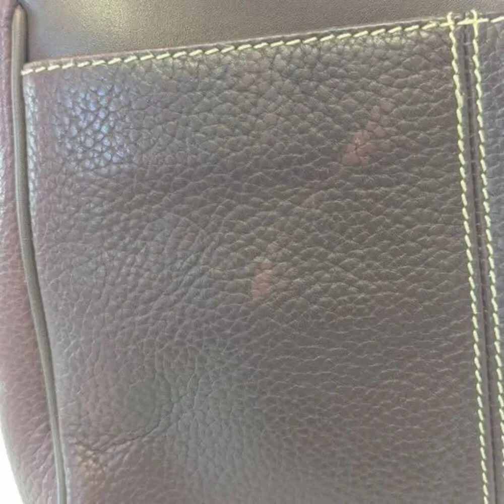 Maroon Medallion Thick Cut Leather Crossbody Bag Purse 10x9x3
